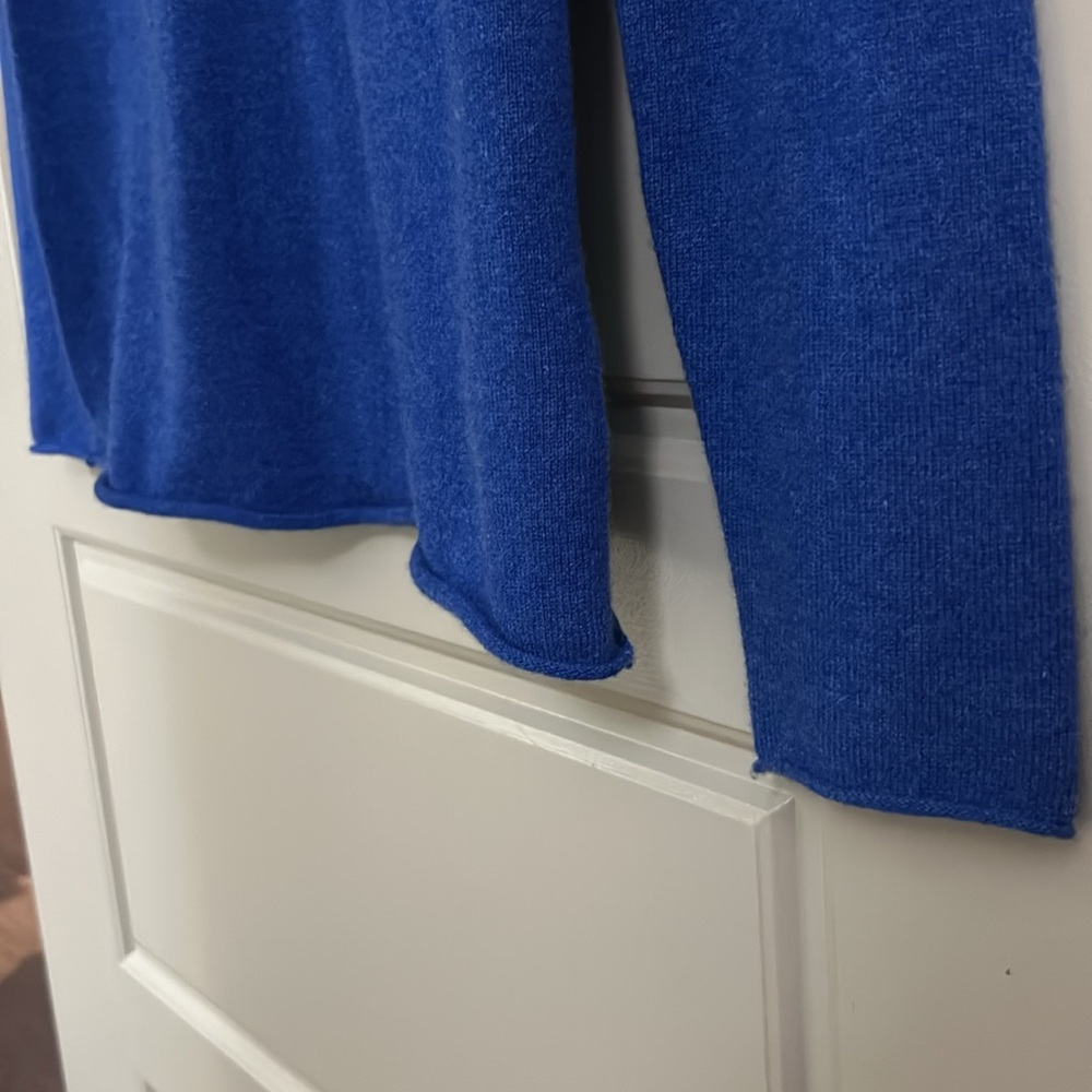 J. Crew Royal Blue Cashmere Crewneck Sweater - Picture 4 of 5